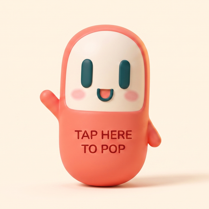 Poppy, the Poppd mascot, waving